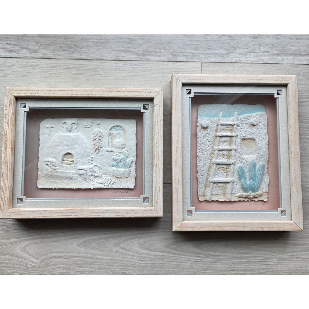 Vintage southwest Figi Graphics paper cast wall art set